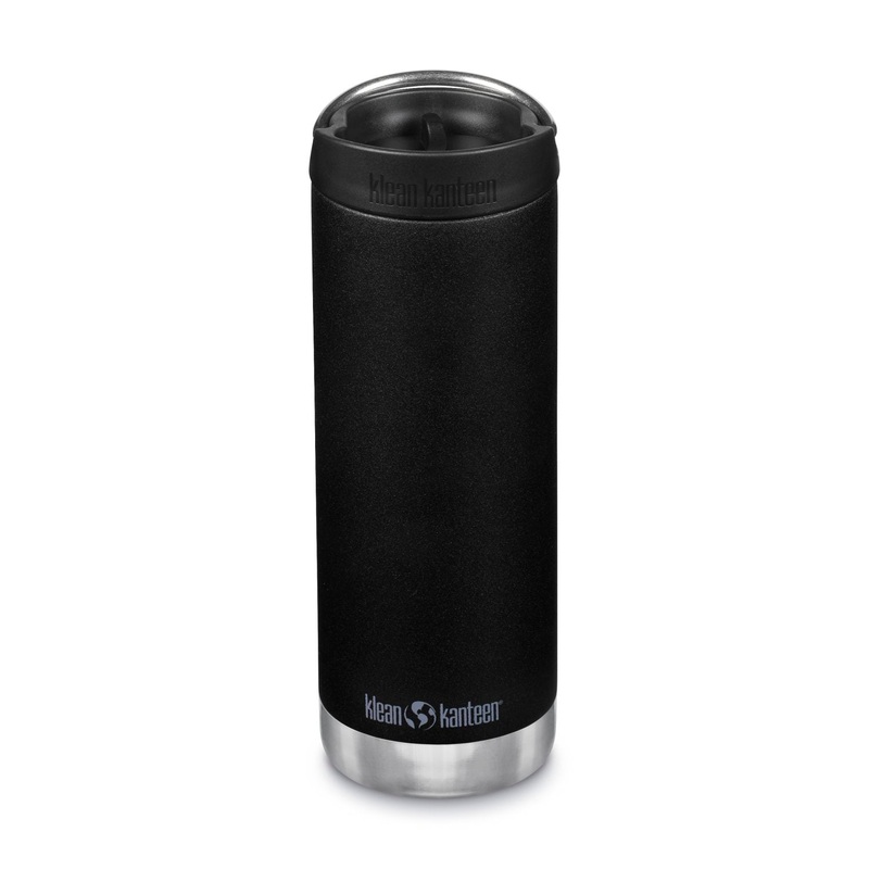 Klean Kanteen Insulated TKWide 16oz Water Bottle (with Cafe Cap) (Black)