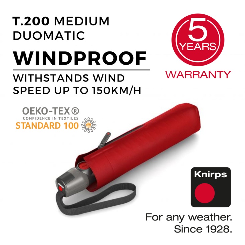 Knirps T.200 Medium Duomatic Umbrella – Red