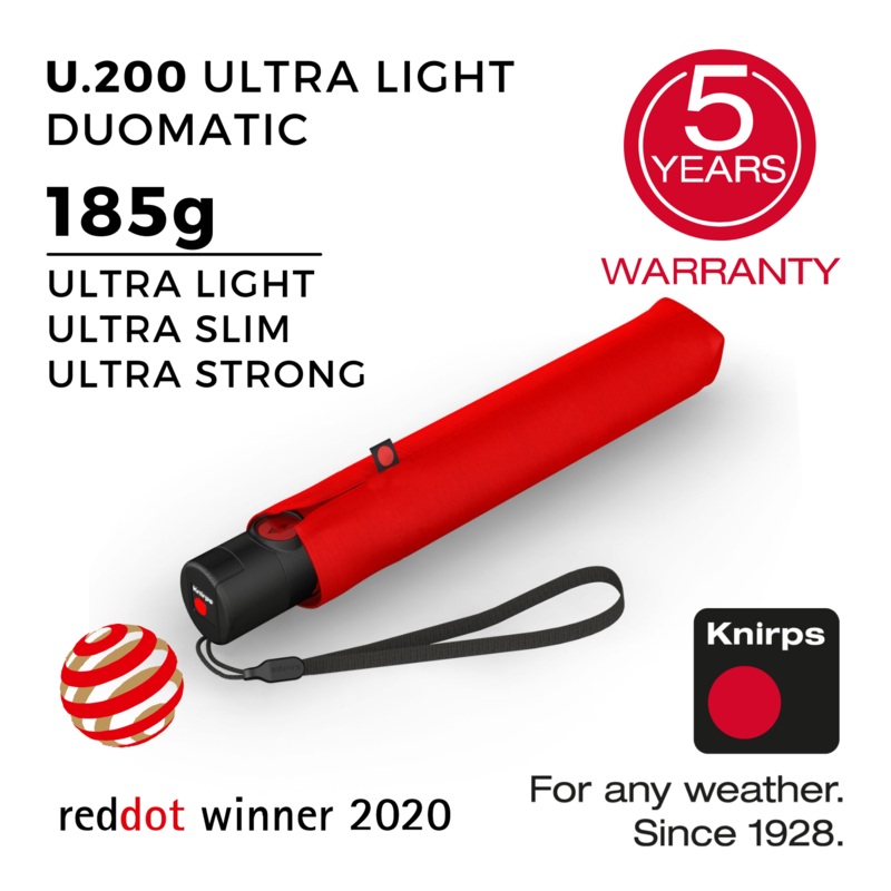 Knirps U.200 Ultra Light Duomatic Umbrella – Red