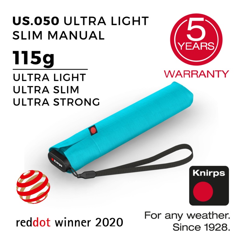 Knirps US.050 Ultra Light Slim Manual Umbrella – Aqua