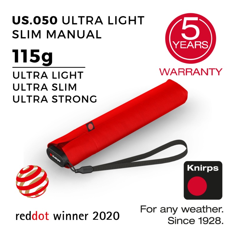 Knirps US.050 Ultra Light Slim Manual Umbrella – Red