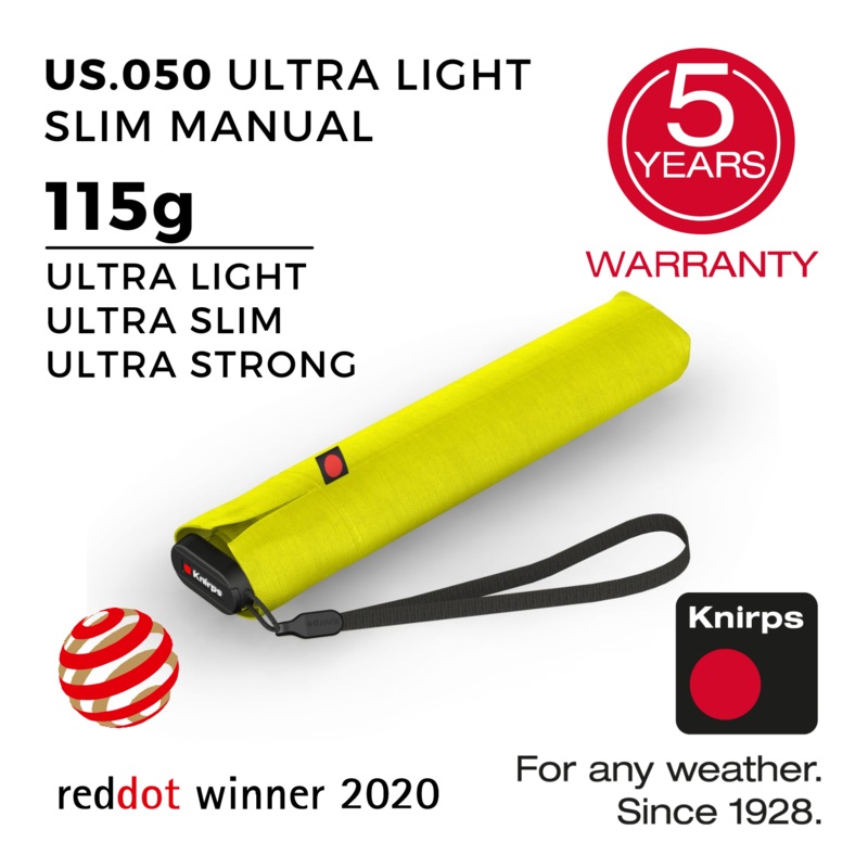 Knirps US.050 Ultra Light Slim Manual Umbrella – Yellow