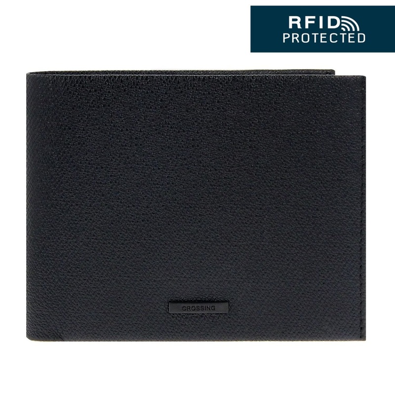 Crossing Elite Bi-fold Leather Wallet [12 Card Slots] RFID – Black