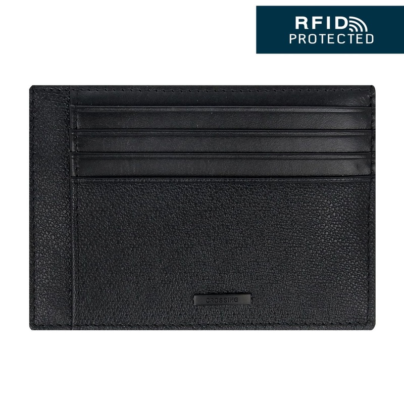 Crossing Elite Leather Card Case [11 Card Slots] RFID – Black
