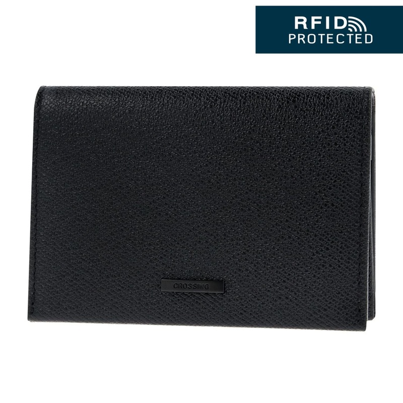 Crossing Elite Leather Leather Card Case With Magnet Closure RFID – Black