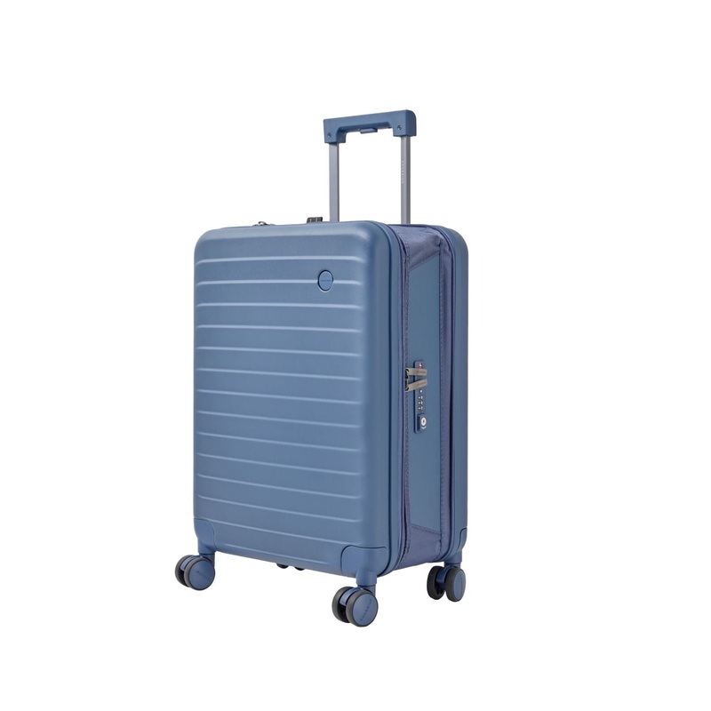 Crossing Ori Collapsible Polycarbonate 20 Carry On Luggage – Pewter Blue