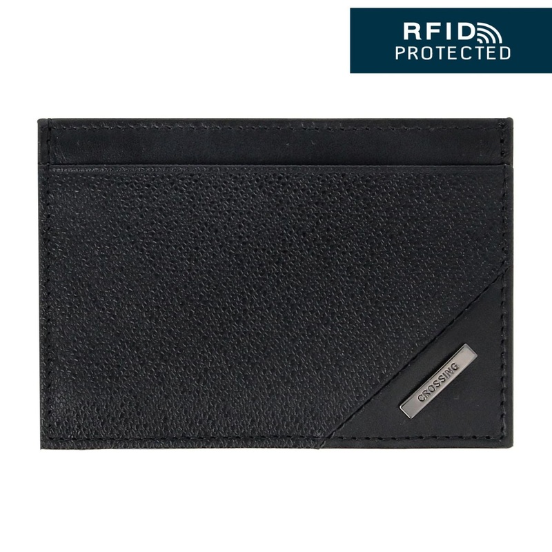 Crossing Riforma Card Holder With Vertical Card Slots RFID – Black