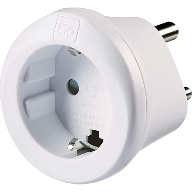 Go Travel EU-India Adaptor – White