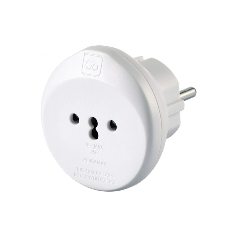 Go Travel Swiss-Eu Adapter – White