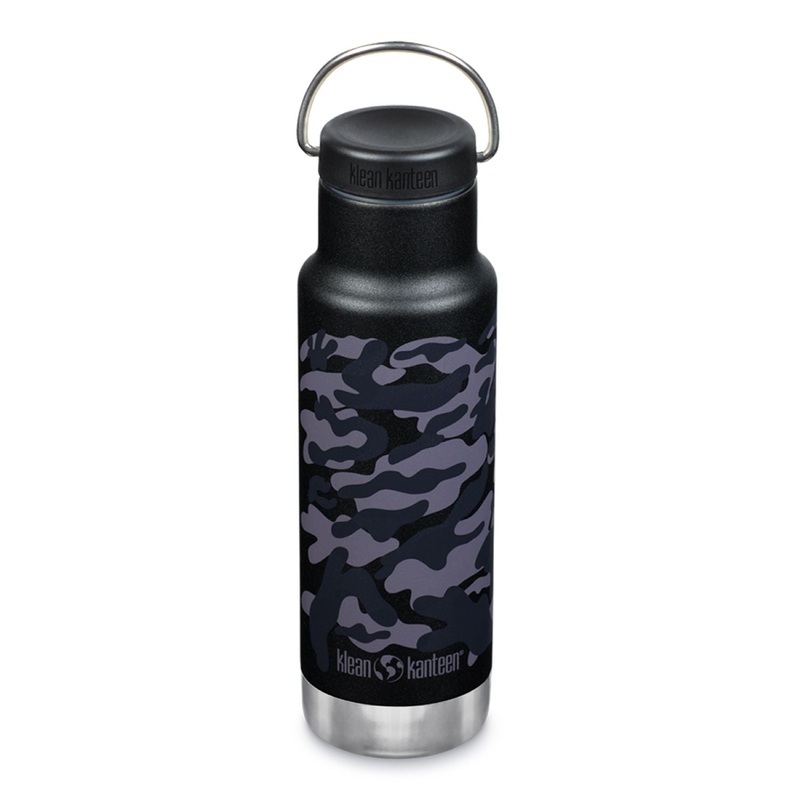 Klean Kanteen Insulated Classic 12oz Water Bottle (with Loop Cap) (Black Camo)