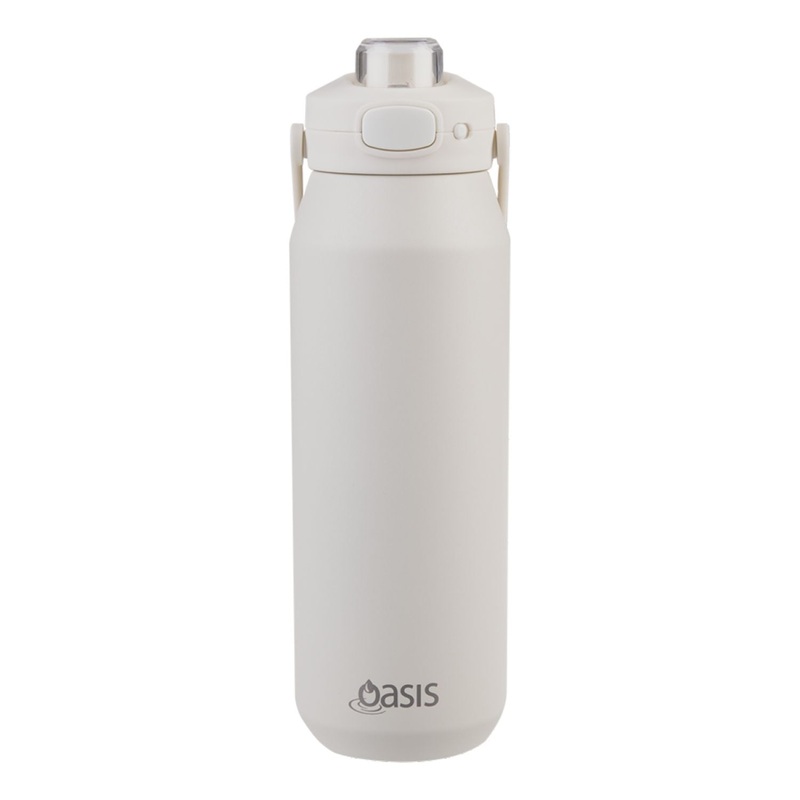 Oasis Ceramic Stainless Steel Triple Wall Capri Quick Release Drink Bottle 1L – Alabaster