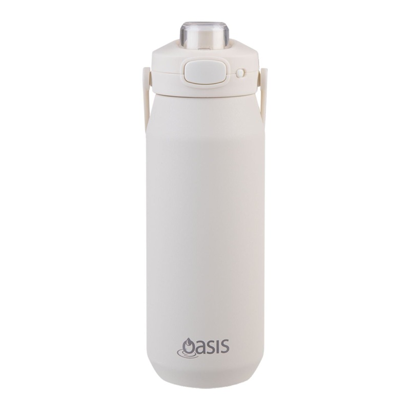 Oasis Ceramic Stainless Steel Triple Wall Capri Quick Release Drink Bottle 750ML – Alabaster