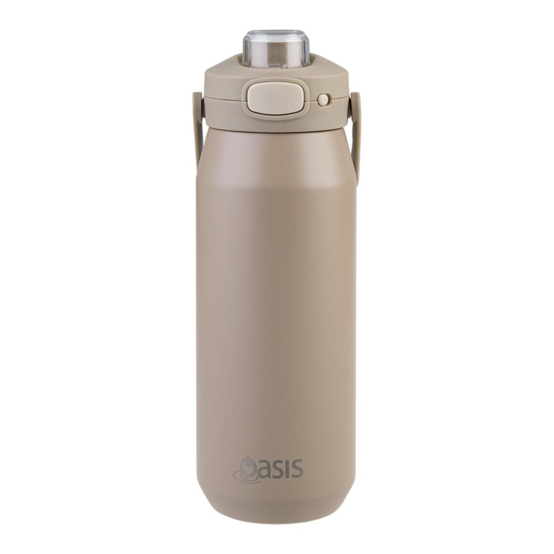 Oasis Ceramic Stainless Steel Triple Wall Capri Quick Release Drink Bottle 750ML – Latte