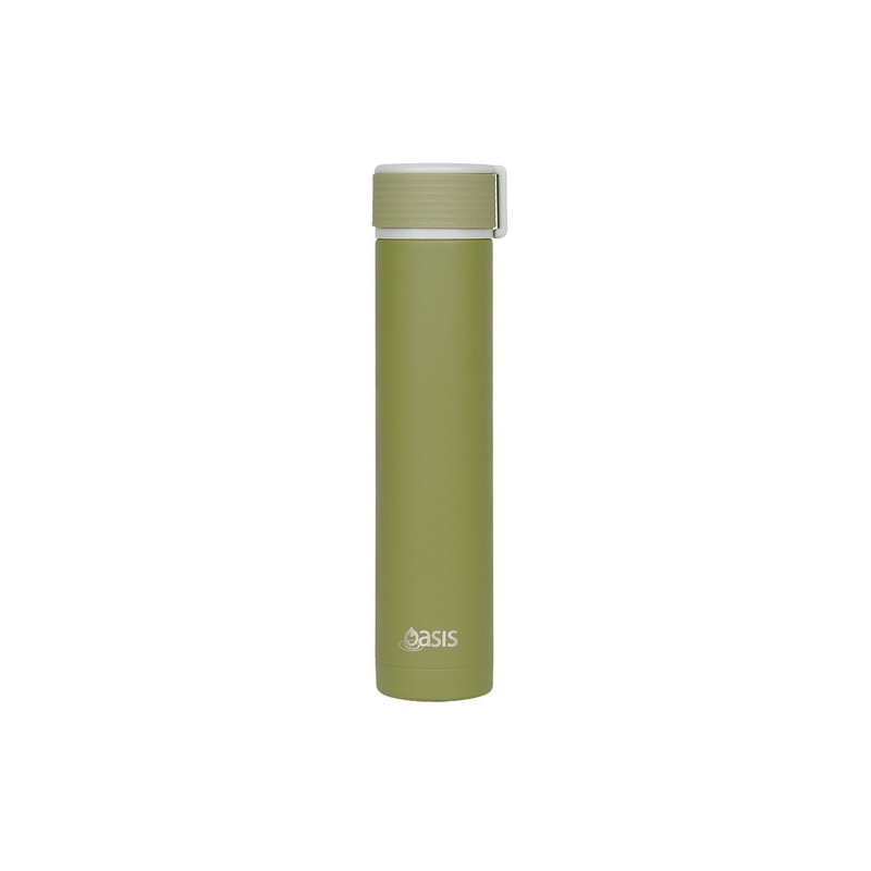 Oasis Skinny Mini Insulated Water Bottle 250ML Matte – Moss (Light Green)
