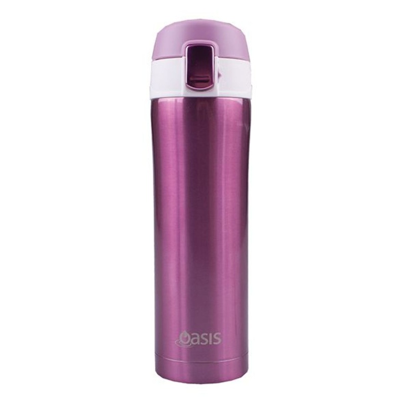 Oasis Stainless Steel Flip-Top Vacuum Flask Insulated Water Bottle 450ML – Blush