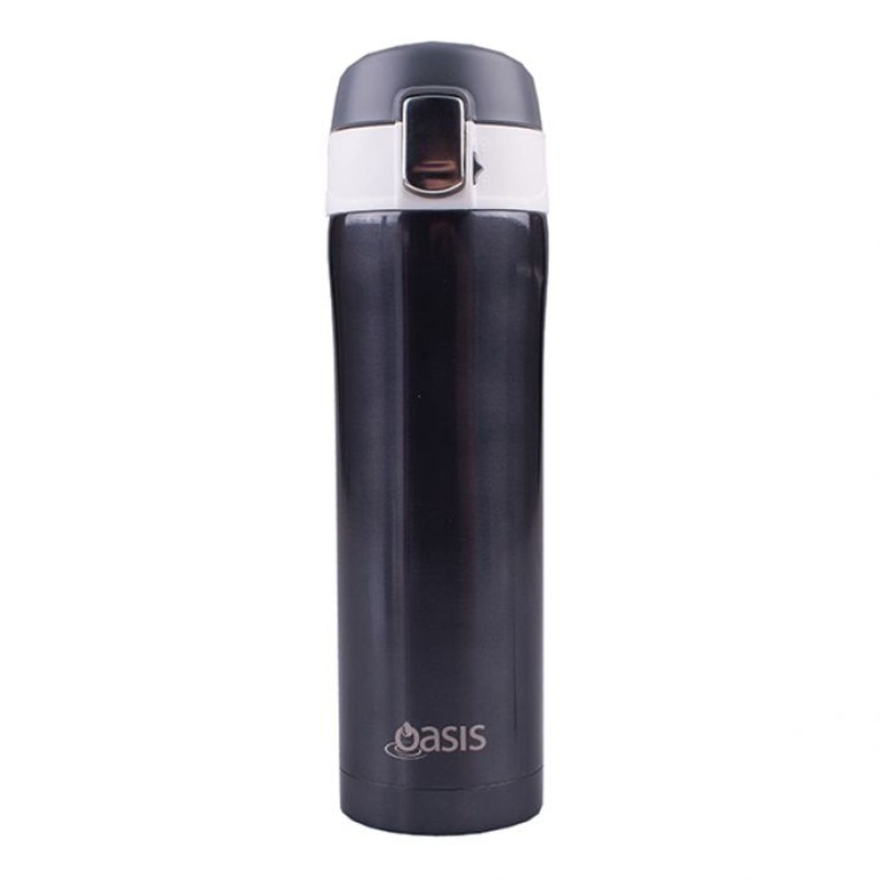 Oasis Stainless Steel Flip-Top Vacuum Flask Insulated Water Bottle 450ML – Gunmetal