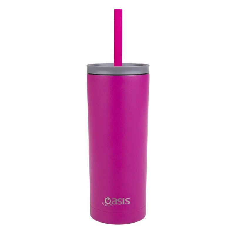 Oasis Super Sipper Insulated Tumbler with Silicone Straw 600ML – Fuchsia