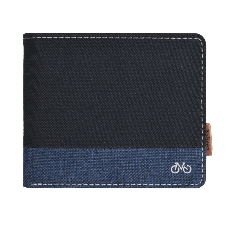Nifteen London Billfold Wallet With Coin Pocket – Black/Blue