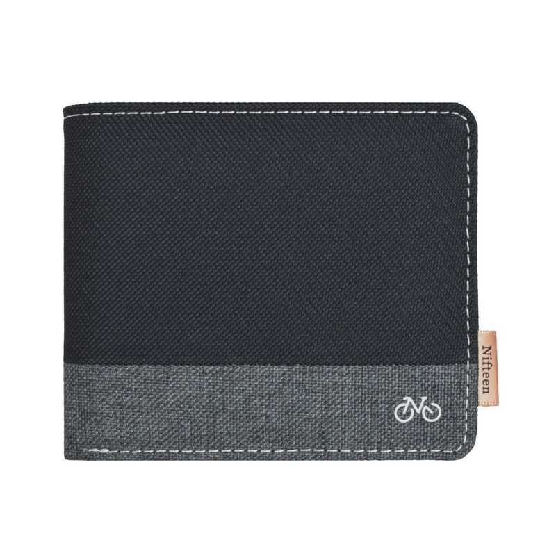 Nifteen London Billfold Wallet With Coin Pocket  – Black/Grey