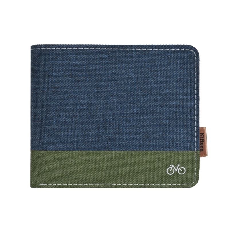 Nifteen London Billfold Wallet With Coin Pocket – Blue/Green