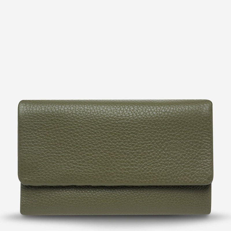 Status Anxiety Audrey Leather Wallet – Pebble Khaki