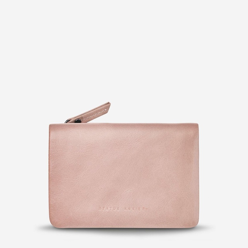 Status Anxiety Is Now Better Italian Leather Wallet – Dusty Pink