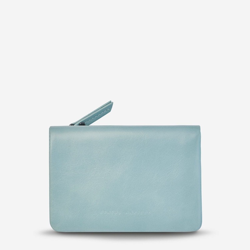 Status Anxiety Is Now Better Italian Leather Wallet – Sky