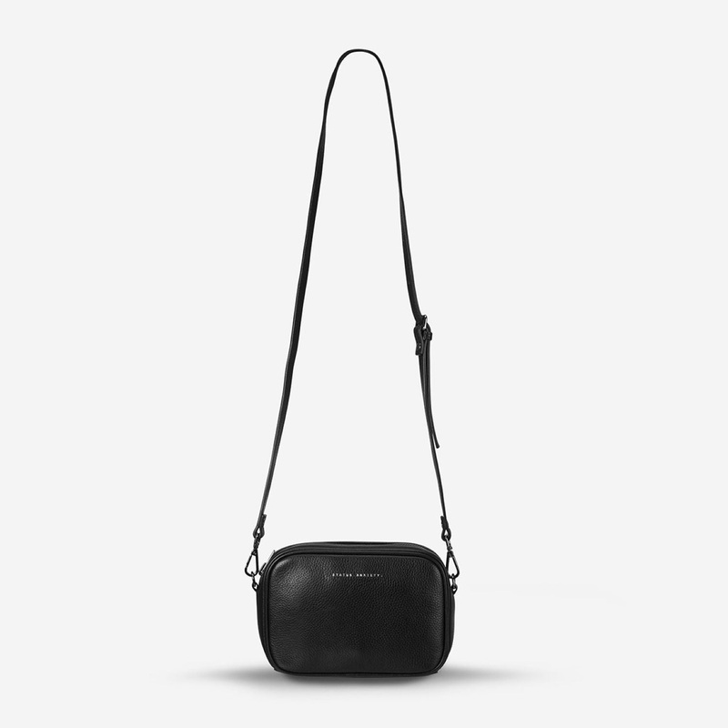Status Anxiety Plunder Italian Leather Crossbody – Black