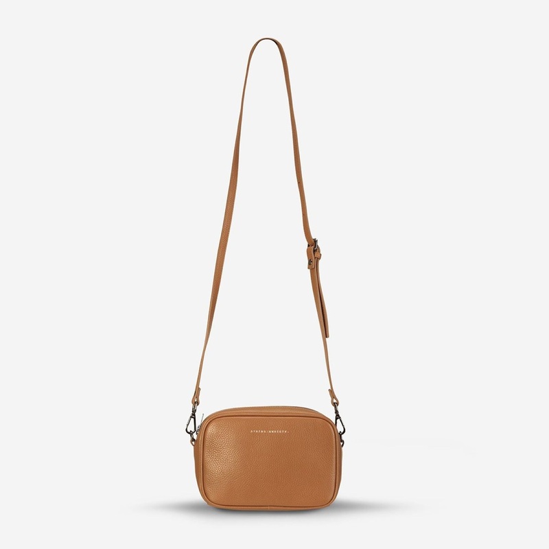 Status Anxiety Plunder Italian Leather Crossbody – Tan