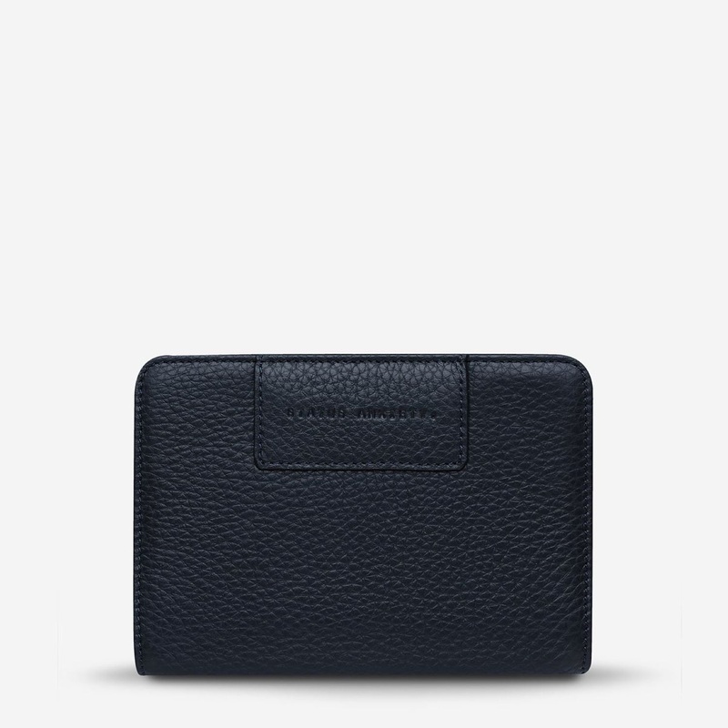 Status Anxiety Popular Problems Leather Wallet – Navy Blue