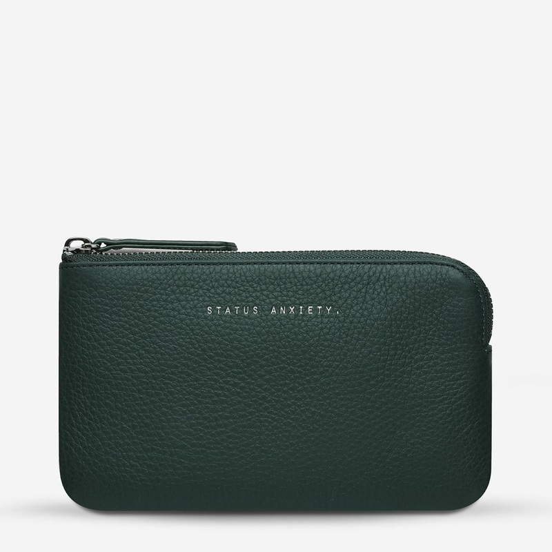 Status Anxiety Smoke And Mirrors Zip Leather Pouch – Teal