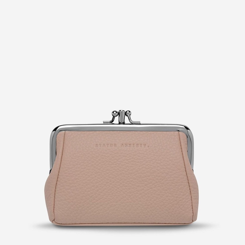 Status Anxiety Volatile Clasp Frame Leather Purse – Dusty Pink
