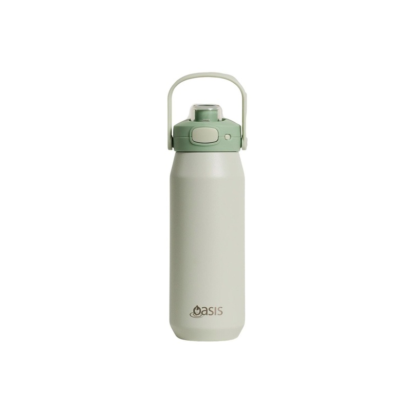 Oasis Ceramic Stainless Steel Triple Wall Capri Quick Release Drink Bottle 750ML – Mint Green