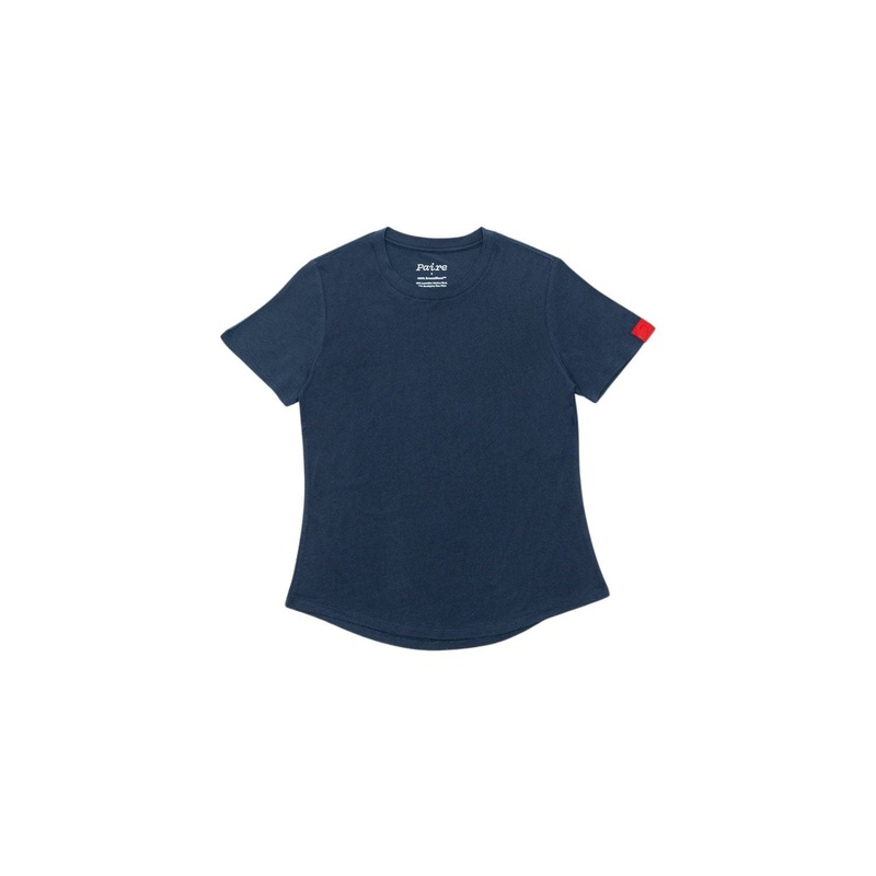 Paire Women’s Merino Wool-Blend Crew Neck T-Shirt (Navy) – M