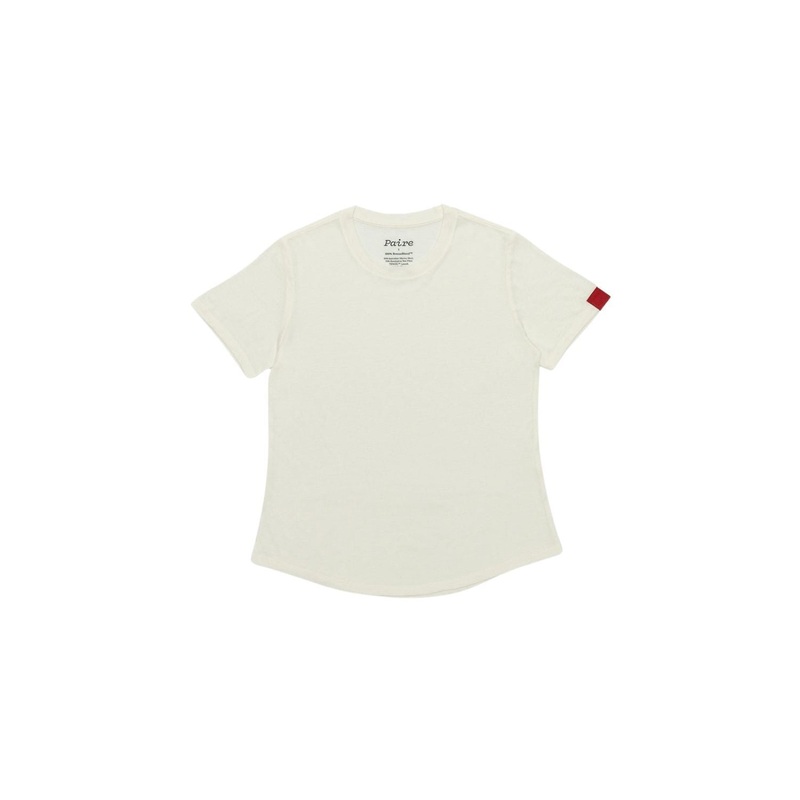 Paire Women’s Merino Wool-Blend Crew Neck T-Shirt (Snow) – M