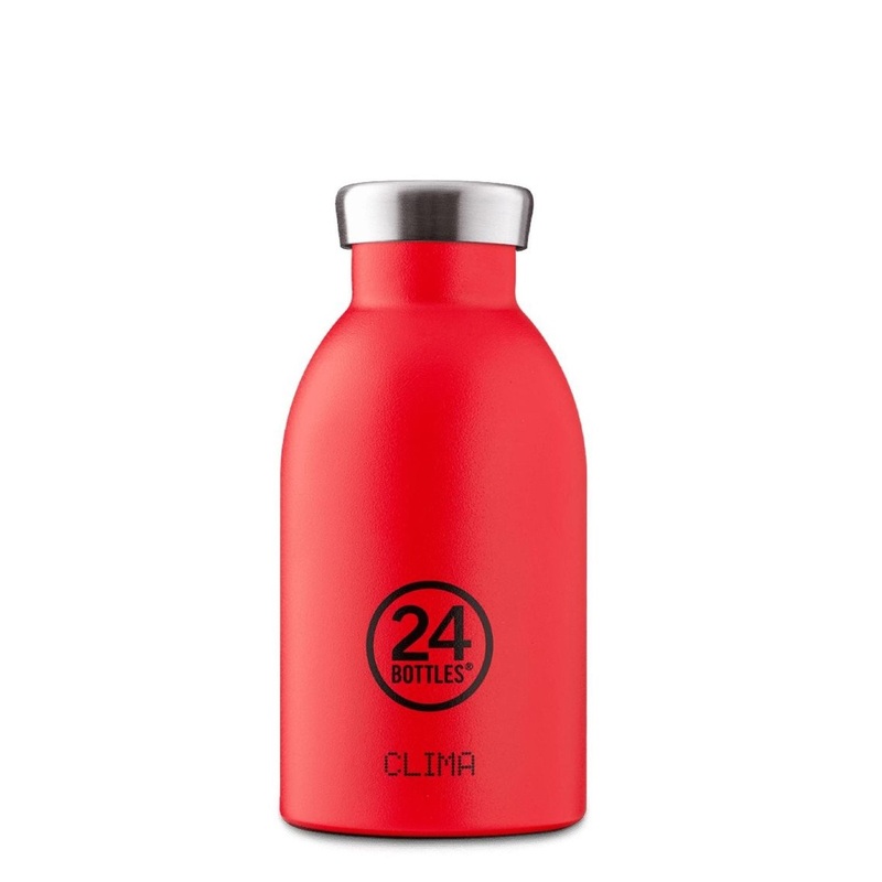 24 Bottles Clima 330ML Insulated Water Bottle – (Stone Finish) Hot Red