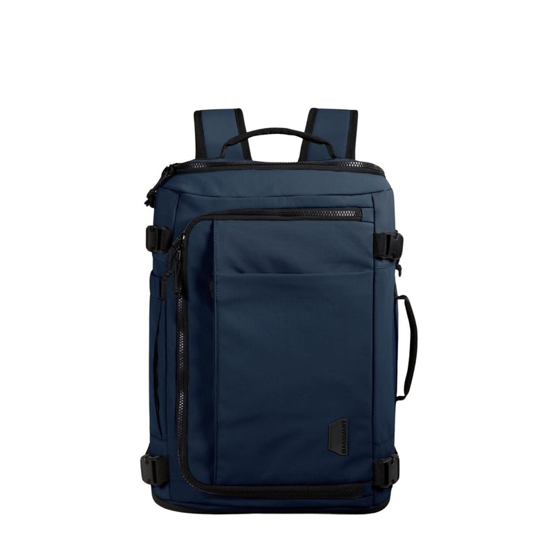 Bagsmart Blast Quick Access Carry On Travel Backpack Extended 38L (Navy Blue)