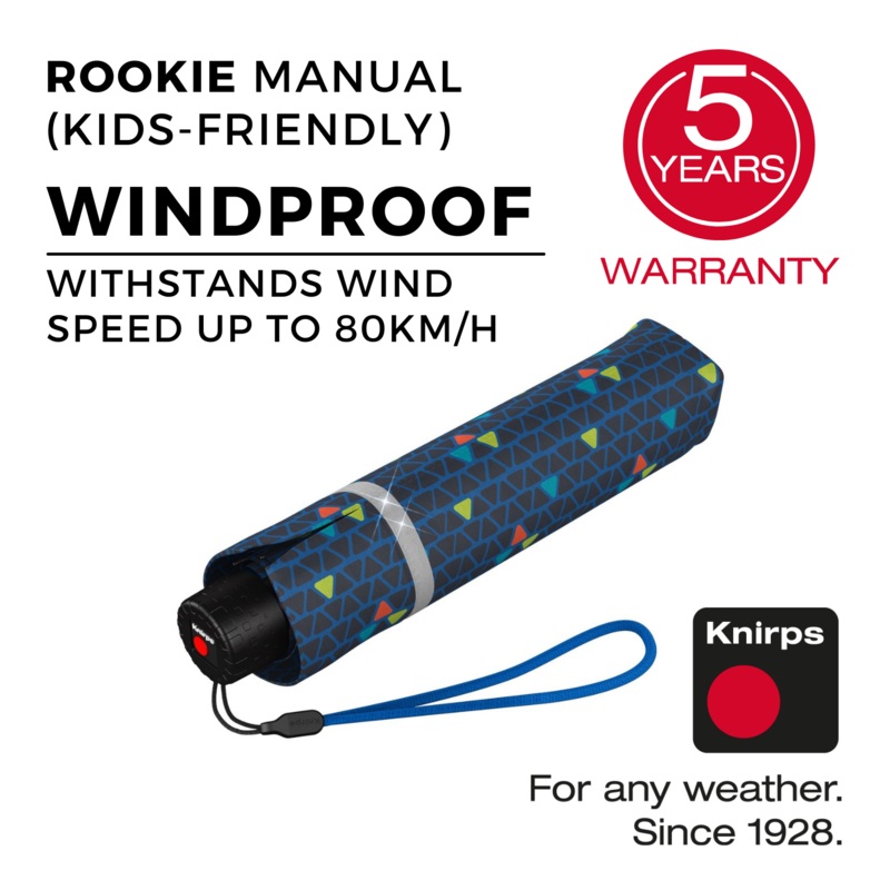 Knirps Rookie Manual Reflective Umbrella – Triple Blue