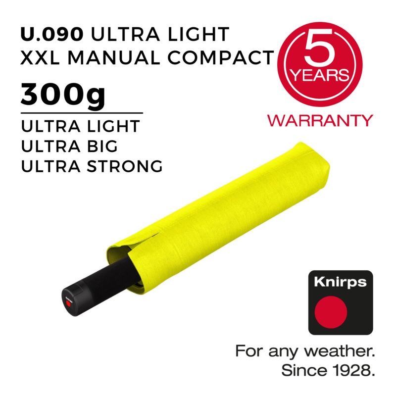 Knirps U.090 Ultralight XXL Manual Compact Umbrella- Yellow