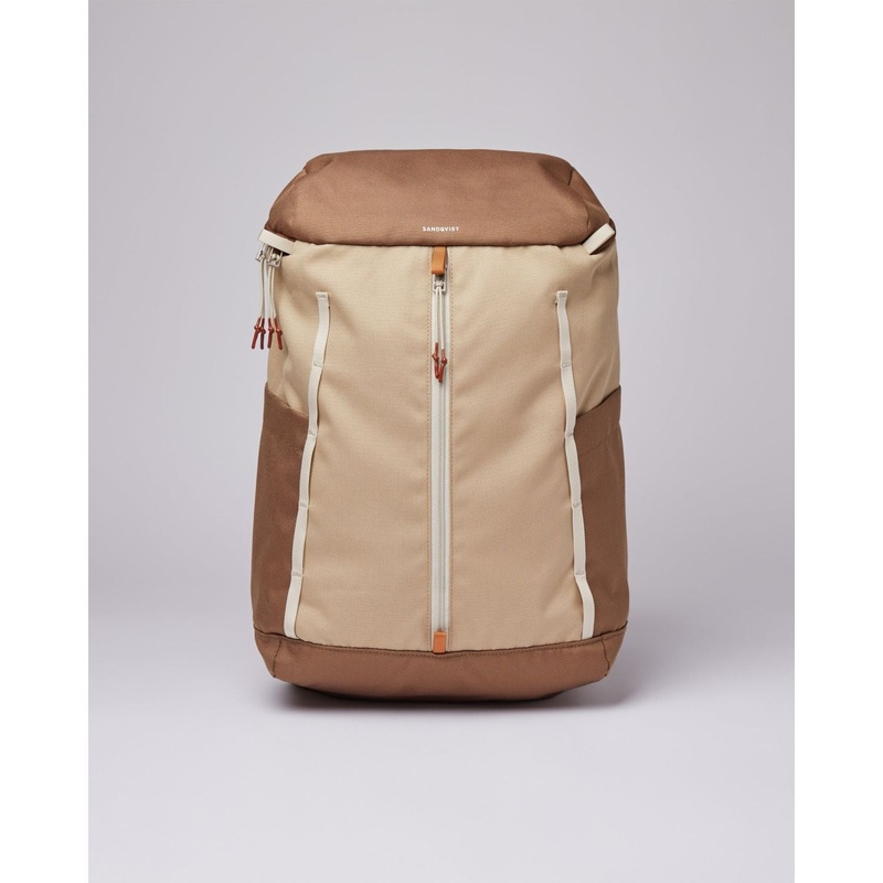 Sandqvist Sune Backpack – Multi Brown W/Beige Webbing