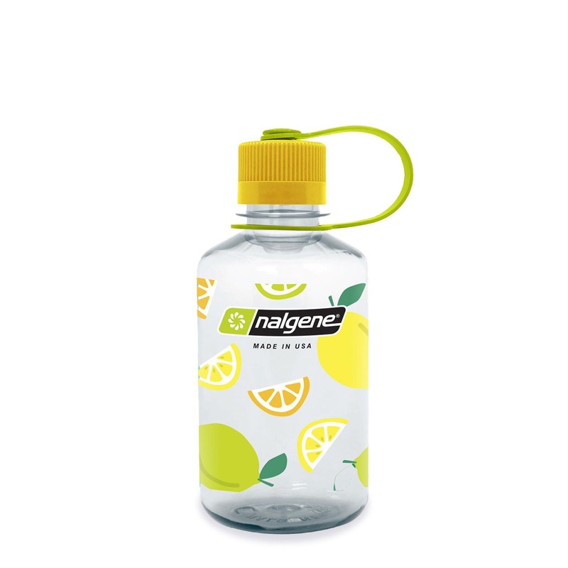 Nalgene 16oz Narrow Mouth Sustain Water Bottle  – Clear with Lemons Print