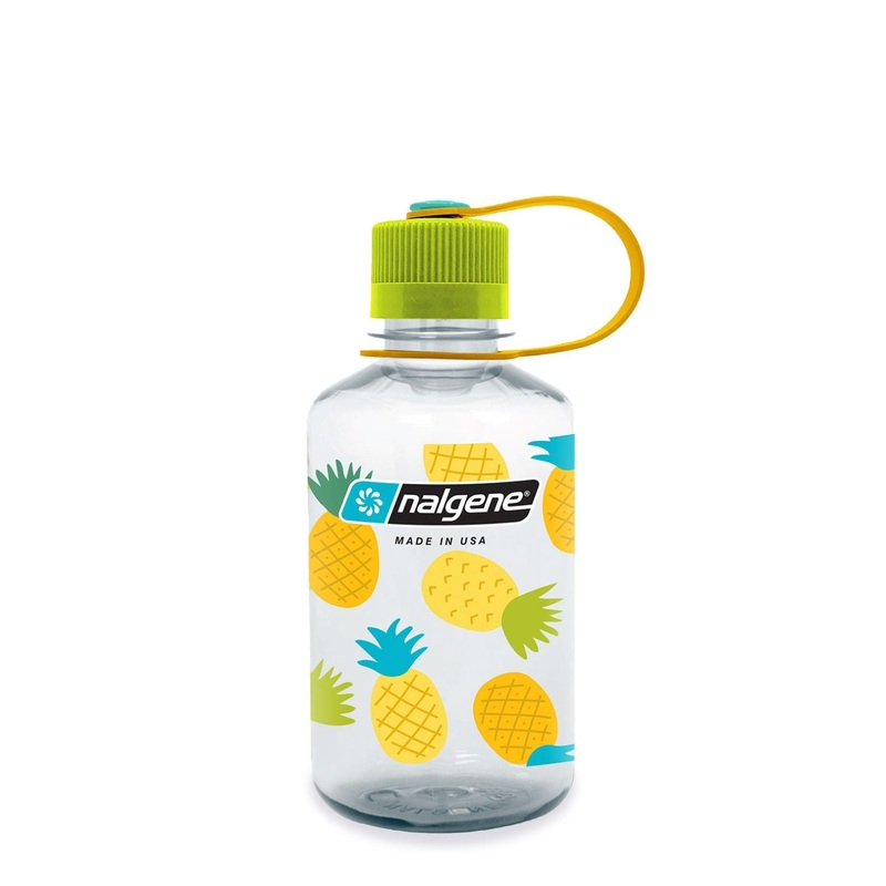 Nalgene 16oz Narrow Mouth Sustain Water Bottle  – Clear with Pineapples Print