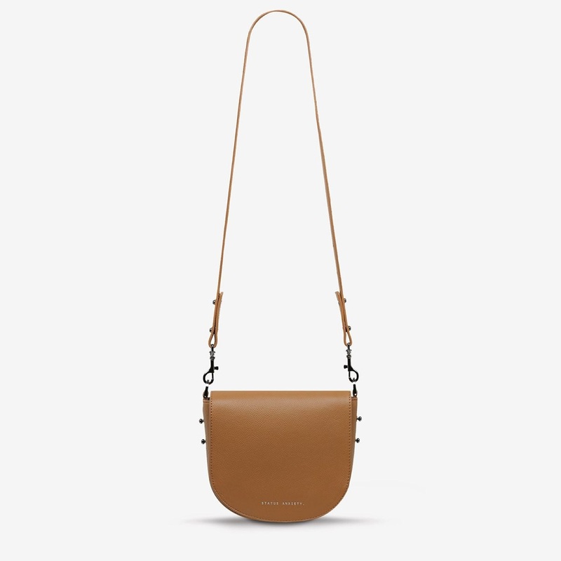 Status Anxiety Art Of Pretending Leather Crossbody – Tan