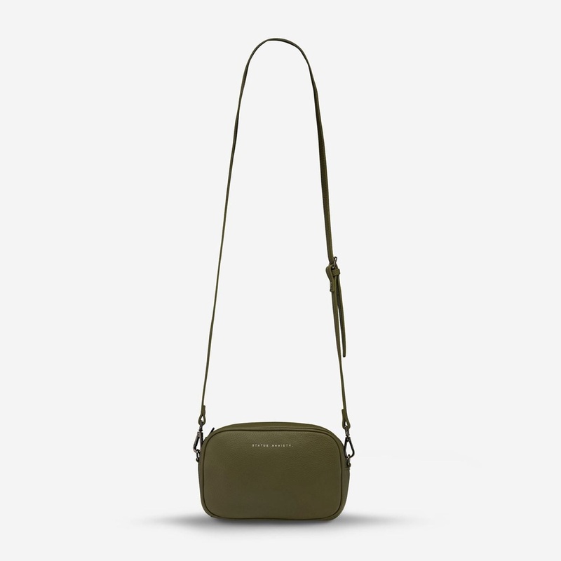 Status Anxiety Plunder Italian Leather Crossbody – Khaki