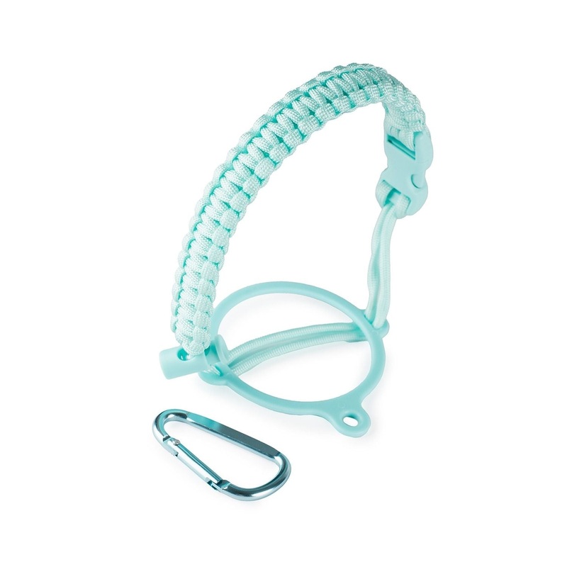 Crossing Paracord Bottle Carrier Strap with Carabiner – Aqua