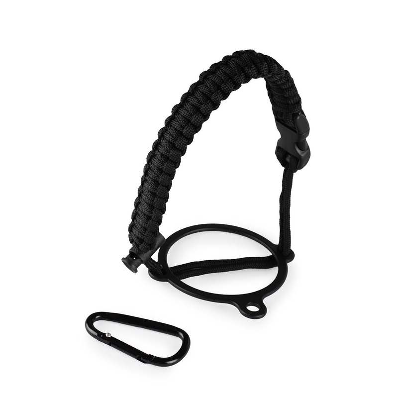 Crossing Paracord Bottle Carrier Strap with Carabiner – Black
