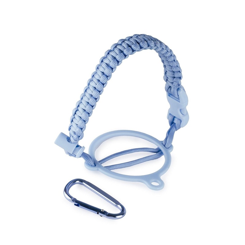 Crossing Paracord Bottle Carrier Strap with Carabiner – Blue