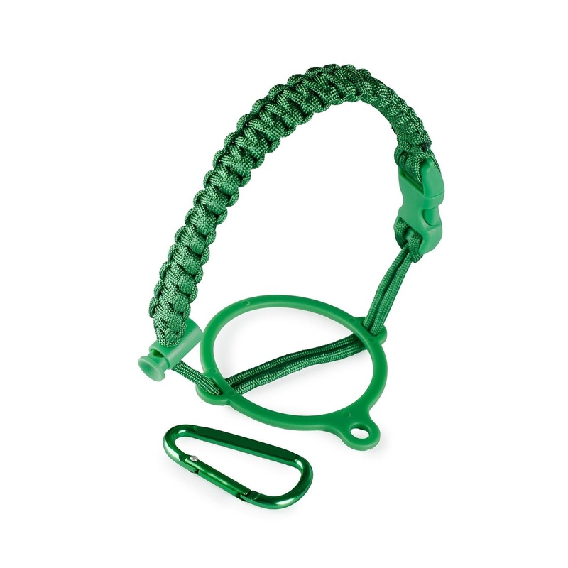 Crossing Paracord Bottle Carrier Strap with Carabiner – Bright Green