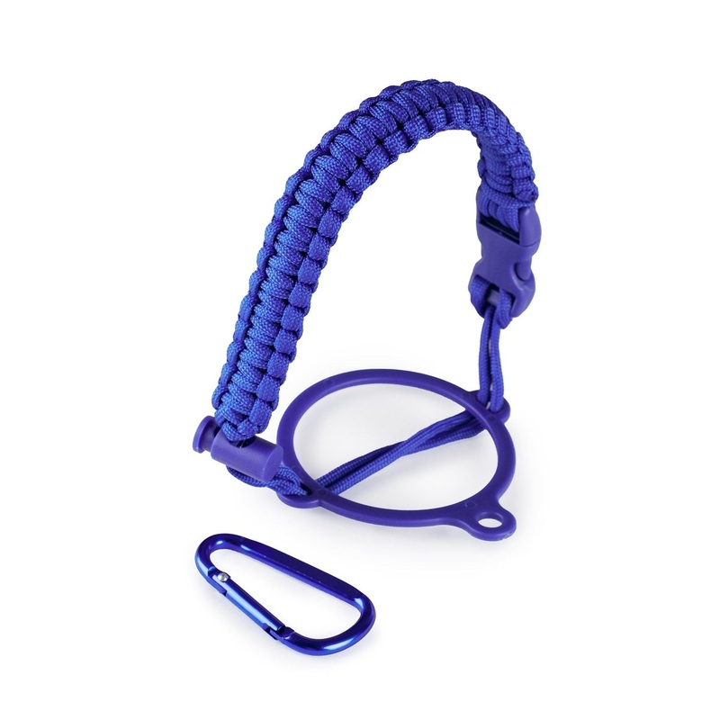 Crossing Paracord Bottle Carrier Strap with Carabiner – Dark Blue