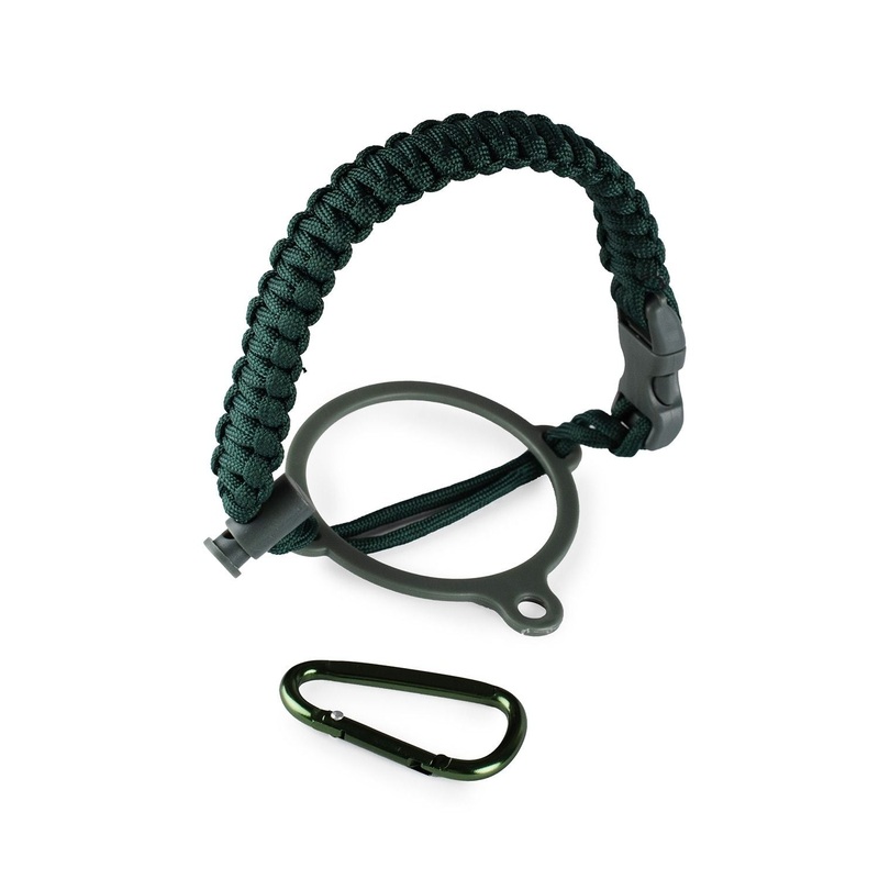 Crossing Paracord Bottle Carrier Strap with Carabiner – Dark Green